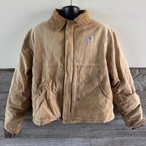 Vintage Carhartt Chore, met deken gevoerd, noodlijdend werkjack bruinbruin Geen maat ta