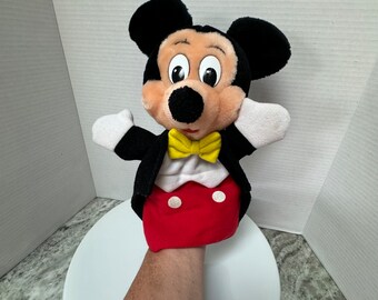Marioneta de mano de tela vintage de Mickey Mouse de Disneyland World, 28 cm (11 pulgadas)
