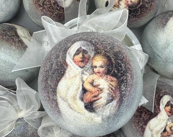 Vintage Dillard’s Trimming Ornaments Set of 9 Mary/Baby Jesus Nativity w/Ribbons