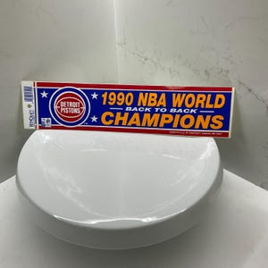Vintage 1990 Detroit Pistons NBA Back-to-Back Champions Bumper Sticker
