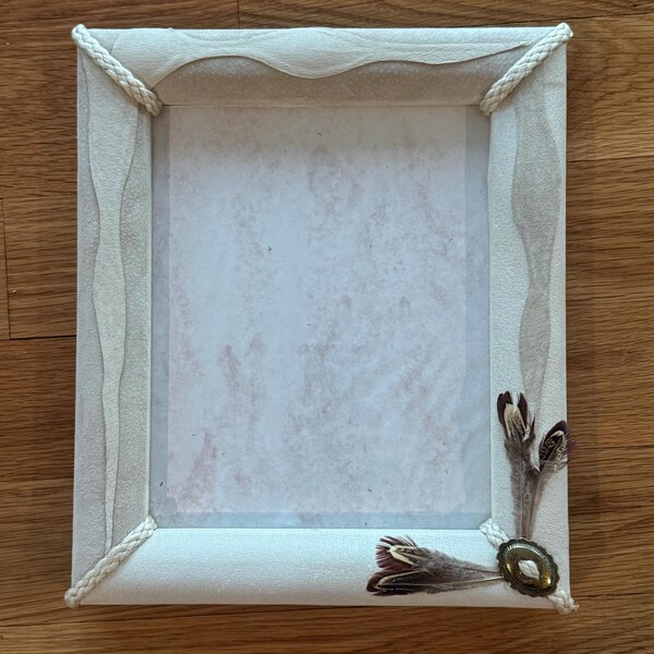 Handcrafted Leather 8×10 Picture Frame by Canto de Lyon – Signed – Arizona USA – Genuine Leather – Southwestern Western Cabin Decor