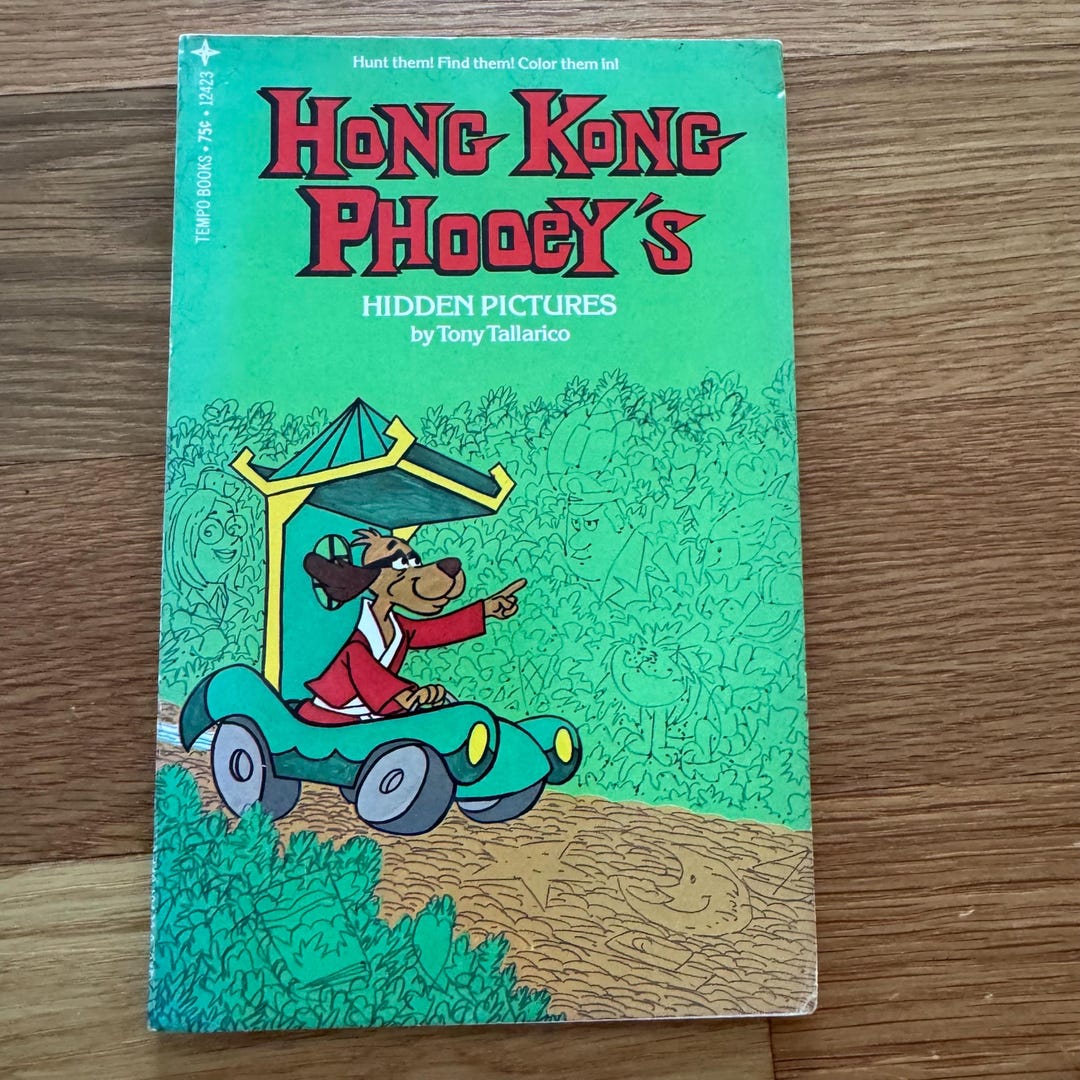 Vintage 1976 Hong Kong Phooey Hidden Pictures Puzzle Book Hanna