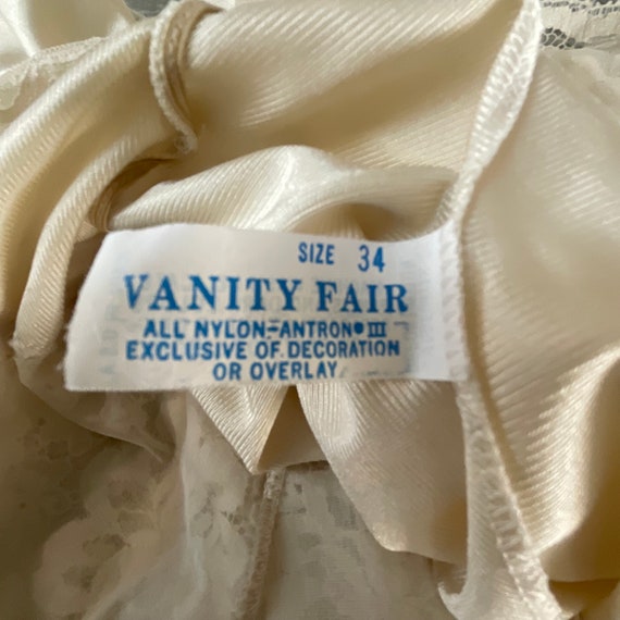 Vtg Vanity Fair nightgown slip dress size 34 crea… - image 7