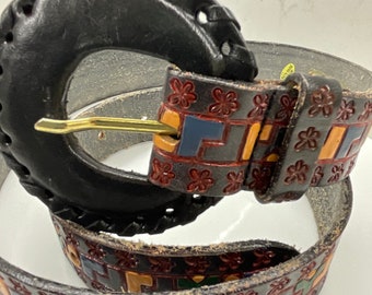 Vintage Milor Genuine Leather Belt Size 31 Made in Hong Kong  display picture 2