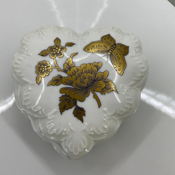 Vintage Estee Lauder Heart Jewelry Trinket Box Ice Palace Porcelain Collection