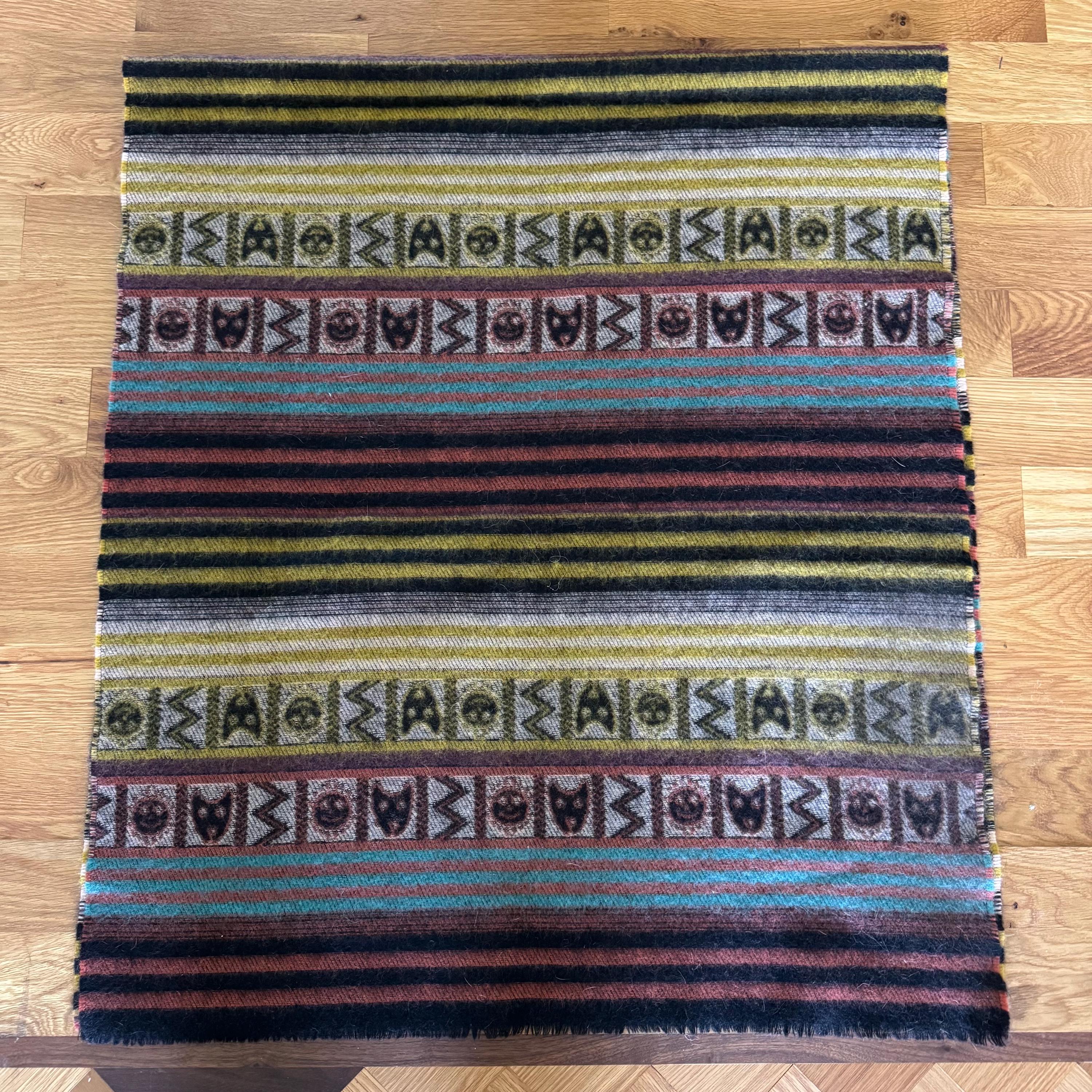 Vintage Tweeds Scotland 100% Pure New Wool Southwestern Blanket Scarf Wrap