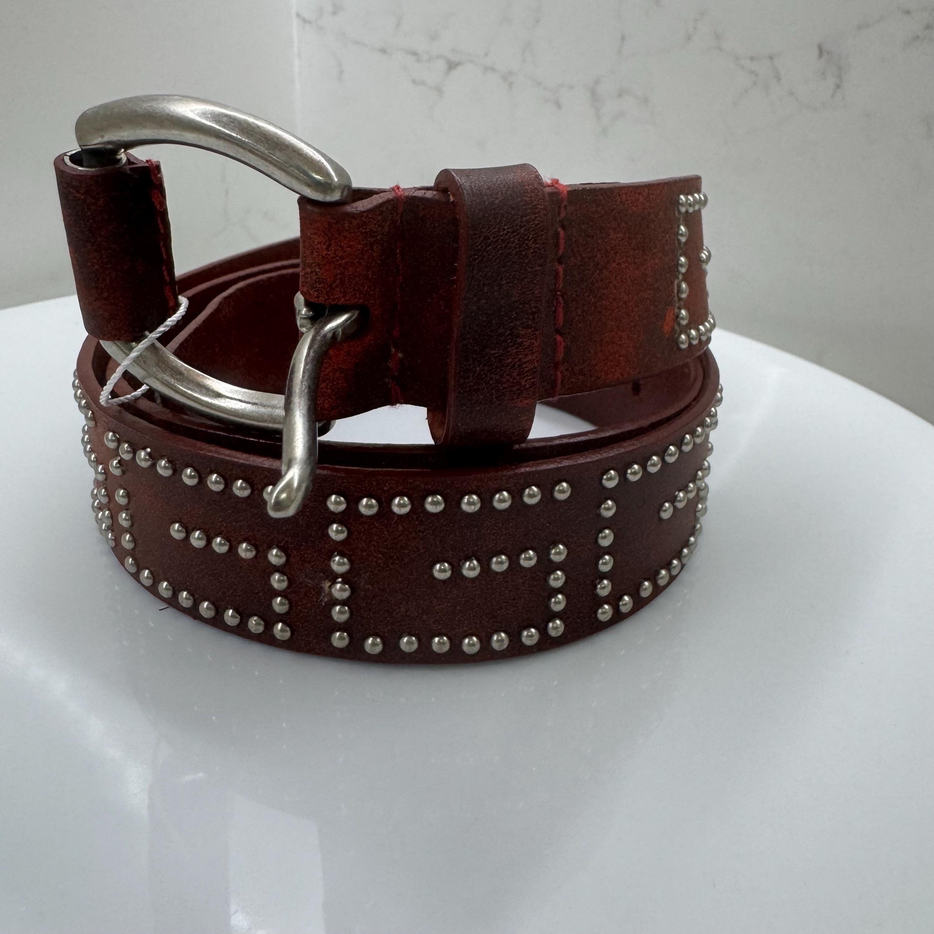 小物 RARE italy LVC studs leather belt RARE italy LVC studs leather belt vintage leather belt with studs