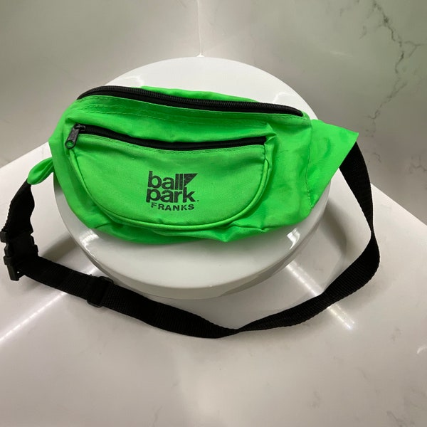 Vtg Ball Park Franks neon green fanny pack/belt bag  Perfect festival bag