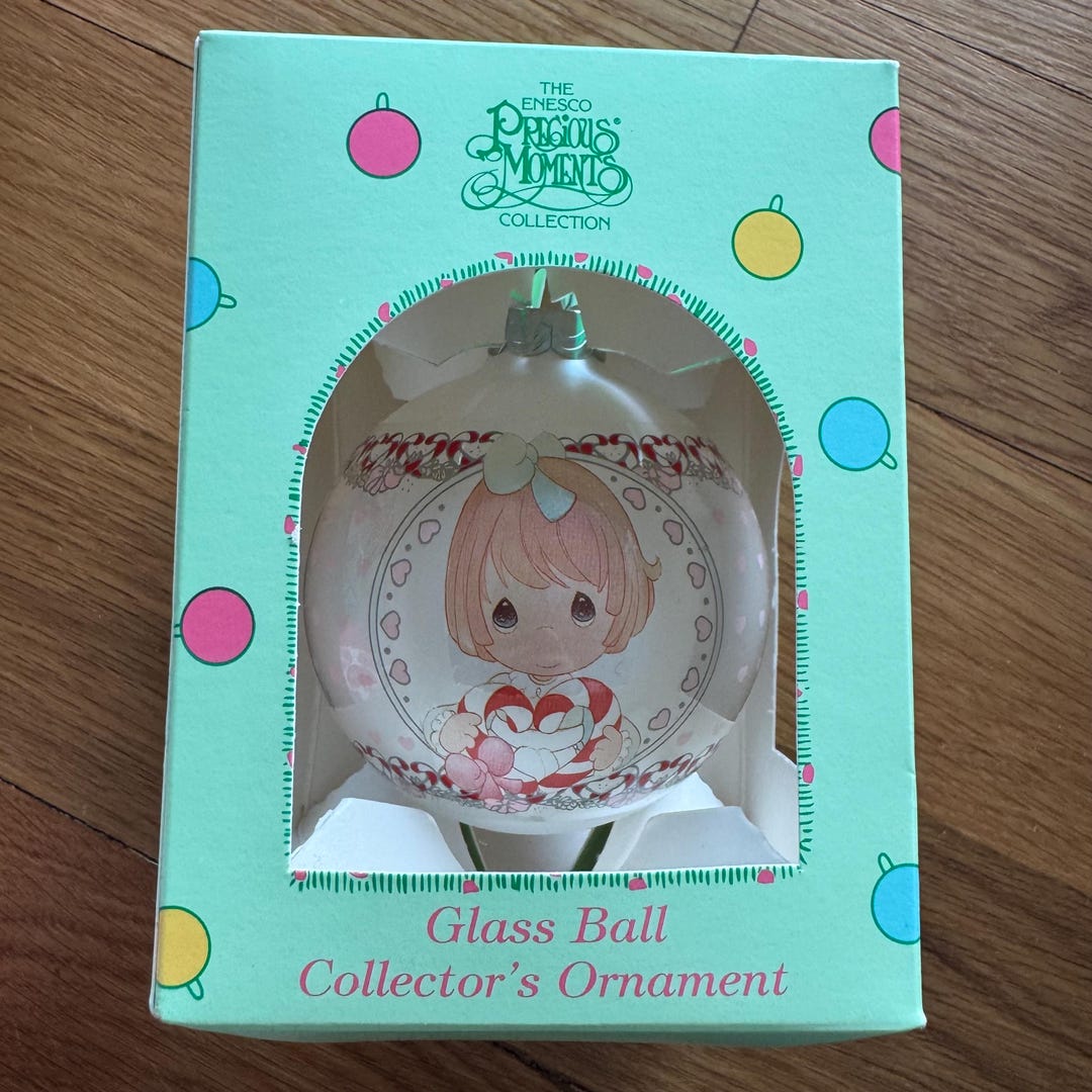 1997 Enesco Precious Moments Glass Ball Christmas Ornament Can We Join ...
