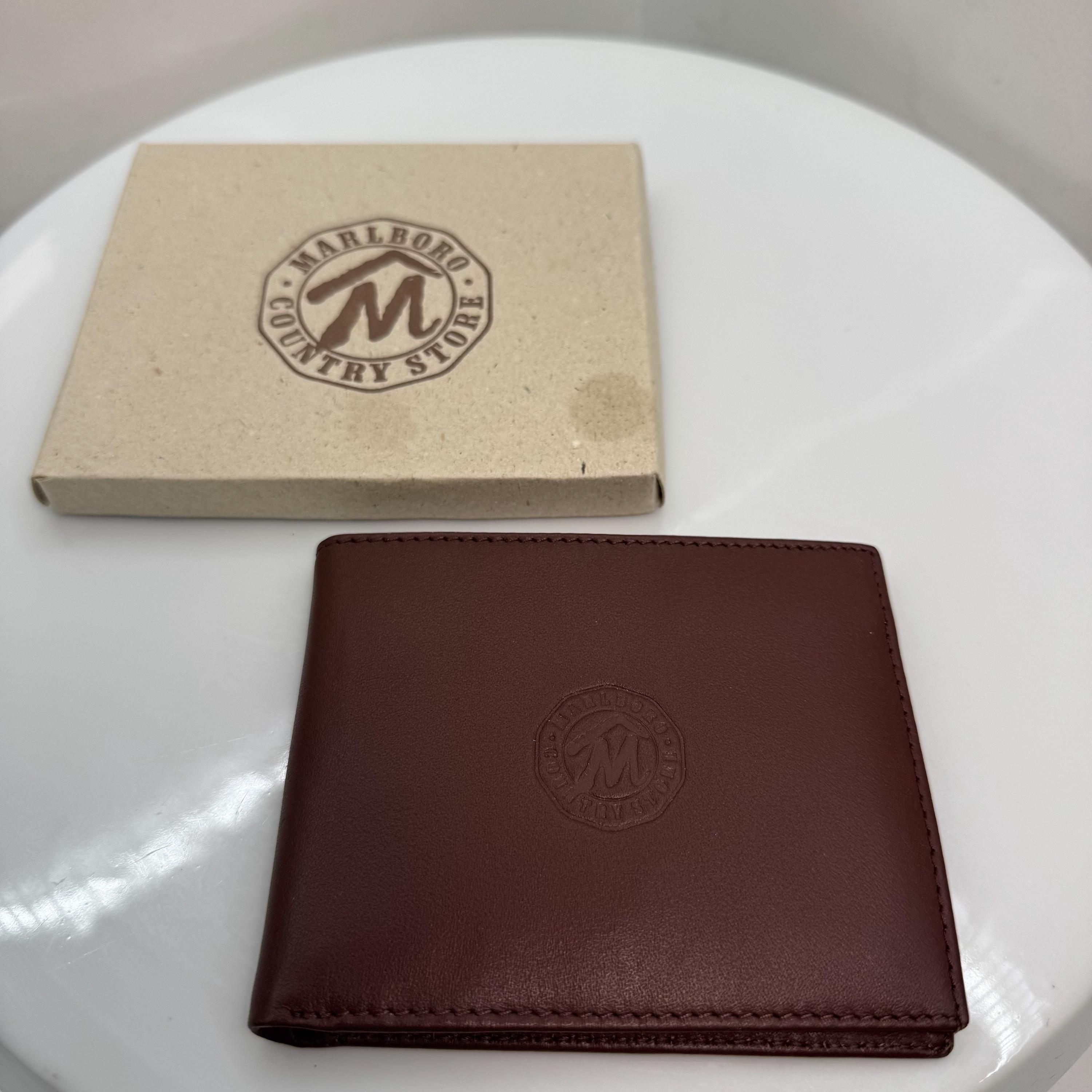 Vintage Marlboro Country Store Brown Leather Wallet With Box