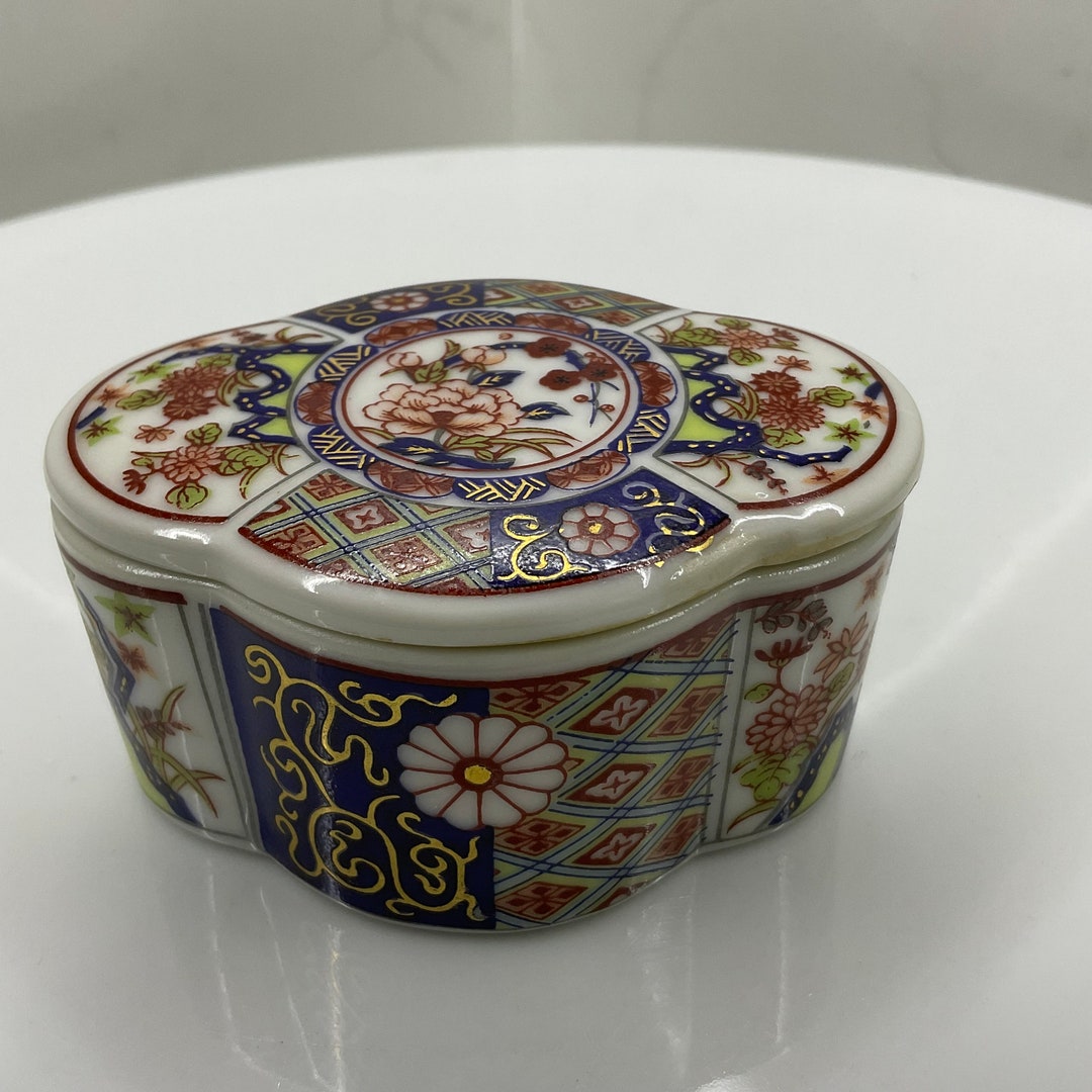 Vintage Japanese IMARI EMPRESS Covered Trinket Box Japan Etsy