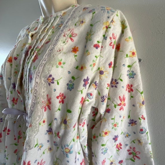 Vtg Carole flannel colorful floral print nightgow… - image 3