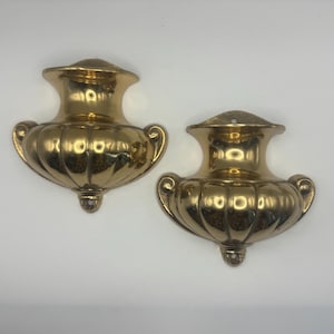 Vintage Bombay Company Vägglampa i mässing, set med 2 snäckskal, vaser, fickkrukor, 1989