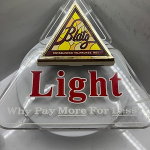 Vintage 1983 Blatz Light Beer Bar Sign – “Why Pay More For Less?” (No light)
