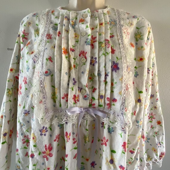 Vtg Carole flannel colorful floral print nightgow… - image 2