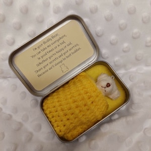 Buddy Bear In A Travel Tin - Relieve Anxiety Stress Worry Kids Teddy Companion Back To School