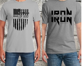 Christian Shirt PNGs Man of God Iron Sharpens Iron