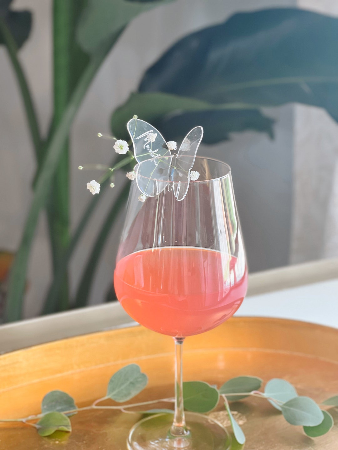 Personalized Drink Marker, Wedding Glass Charms, Champagne Name Tags ...