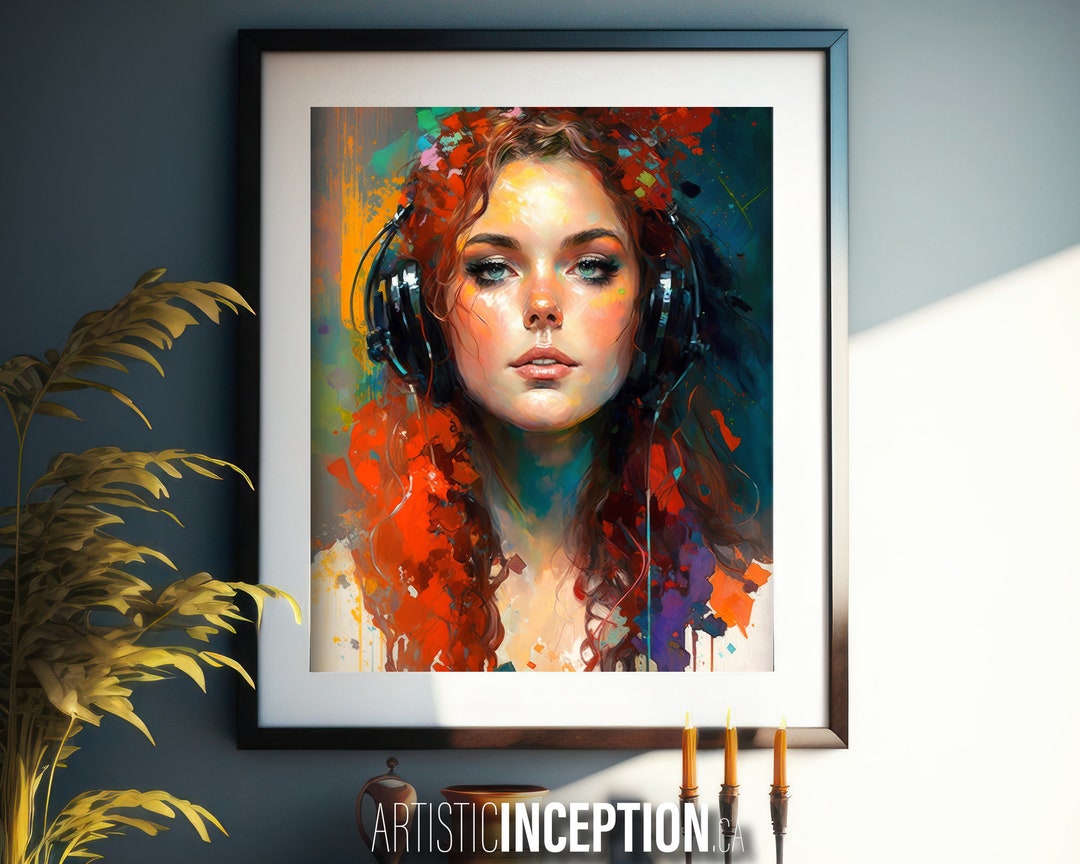 Audio Portrait 8 PRINTABLE Digital Art A.I. Generated & Enhanced by