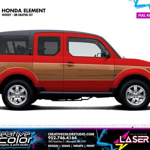 Honda Element (2003-2012) - 3M Vinyl Wrap Vintage Woody Graphics Kit