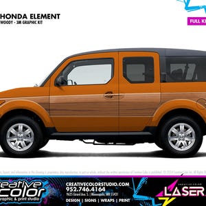 Honda Element (2003-2012) - 3M Vinyl Wrap Vintage Woody Graphics Kit