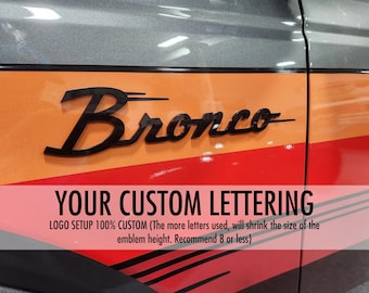 CUSTOM - Ford Bronco - Fender Cursive Logo Emblem Badge Kit (2 Emblems) - Pass & Drivers Side