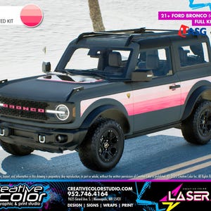 Ford Bronco (2 Door) - 3M Vinyl Vintage Retro Wrap Graphics Kit - Cherry Blossom
