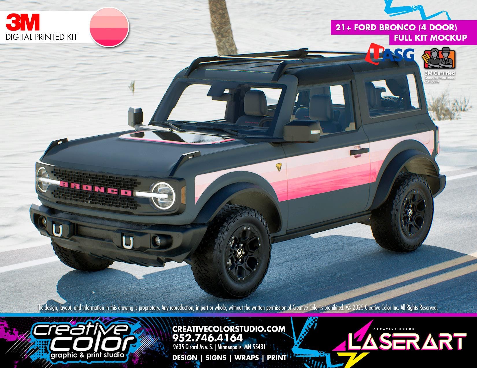Ford Bronco (2 Door) - 3M Vinyl Vintage Retro Wrap Graphics Kit