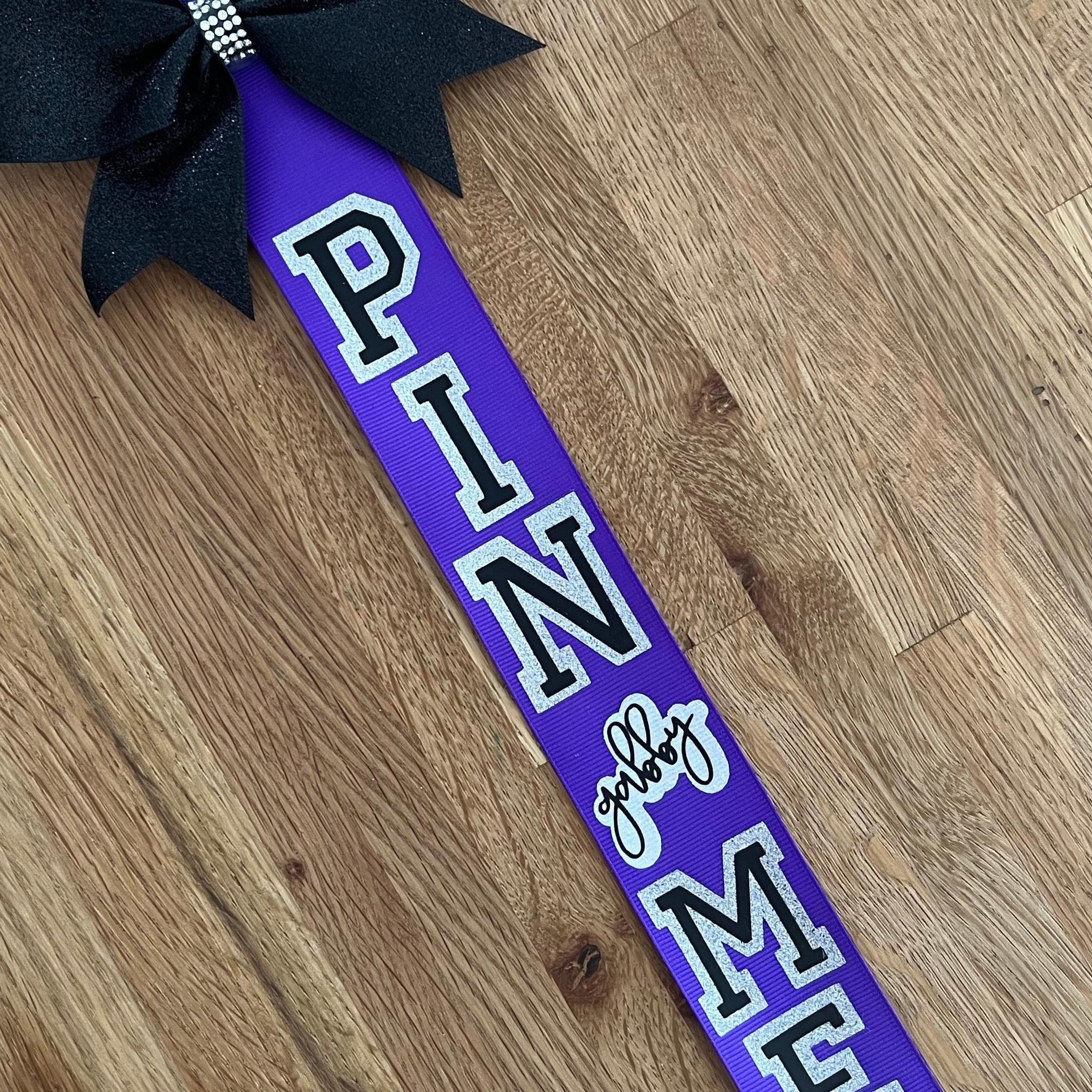 PIN ME Cheer Ribbons, Personalized Keychain for Backpacks and Athlete