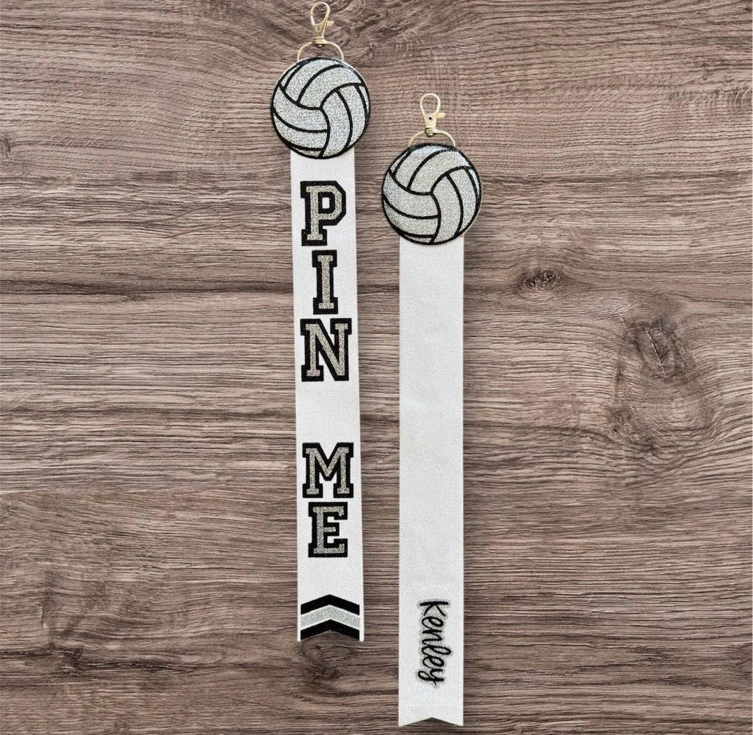 PIN Me or CLIP Me Volleyball Ribbons, Personalized Keychain for ...