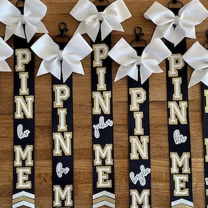 Pin Wording PIN ME Ribbons, Personalized Keychain for Backpacks and Athlete Gifts ...