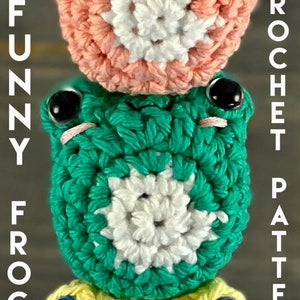 Funny Frog Keychain Crochet Pattern, Backpack Dangler, Pocket Pal, Mini-plush