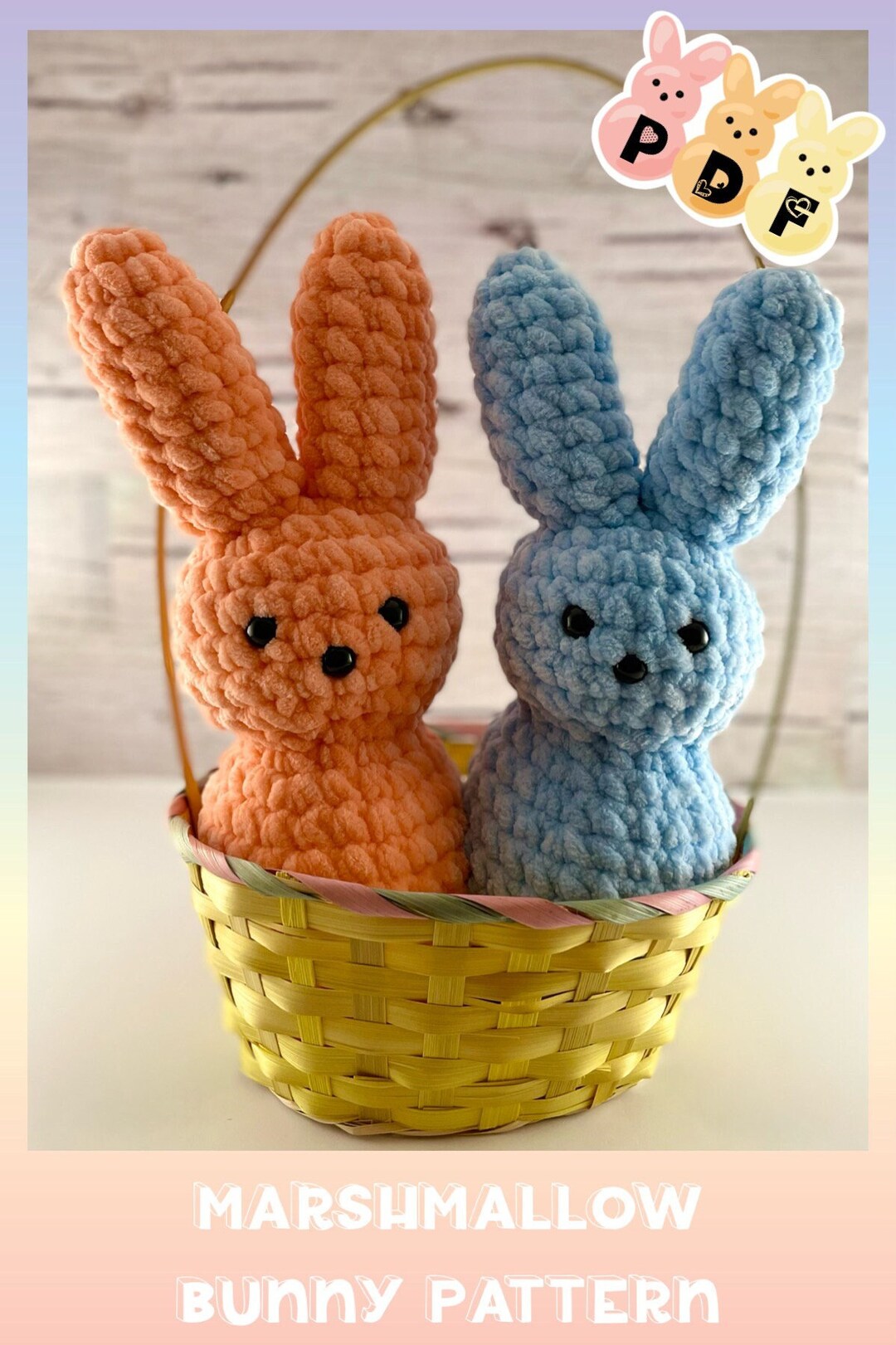 Easy Marshmallow Bunny Crochet PDF Pattern nosew Etsy