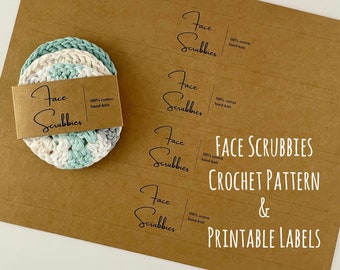 Face Scrubby PDF Crochet Pattern With Printable Labels