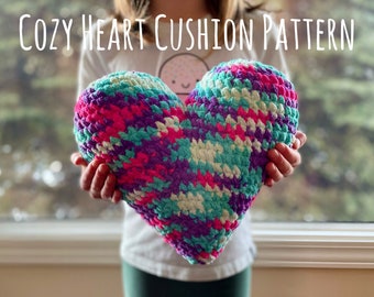 Cozy Heart Cushion PDF Crochet Pattern