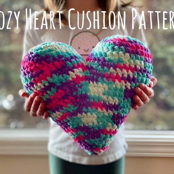 Cozy Heart Cushion PDF Crochet Pattern