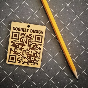 Handmade Wood QR Keychain/Keyfob