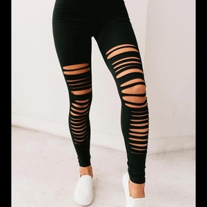 Distressed workout leggings on sale