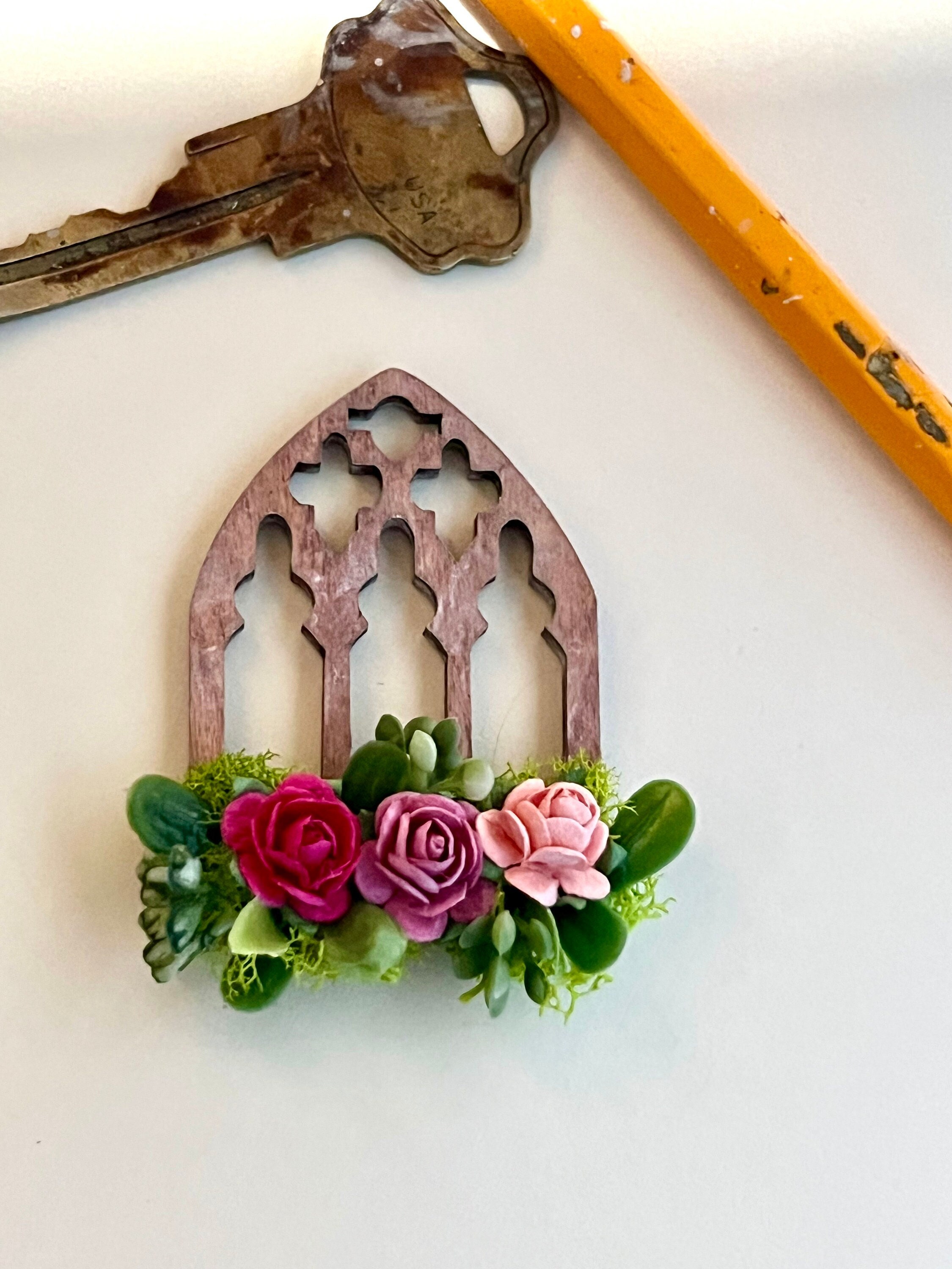 5 Styles Dollhouse Wall Decor Fancy Wood Picture Window Frame With