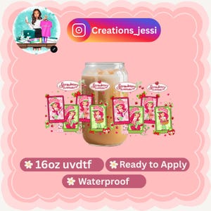 16oz UV DTF  wrap strawberry girl uvdtf