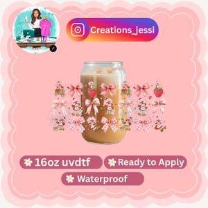 16oz UV DTF  wrap strawberry girl
