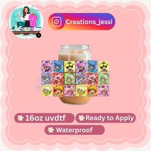 16oz UV DTF  wrap strawberry and friends collage