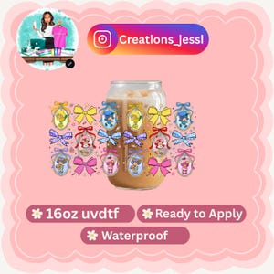16oz UV DTF  wrap strawberry girl frame collage