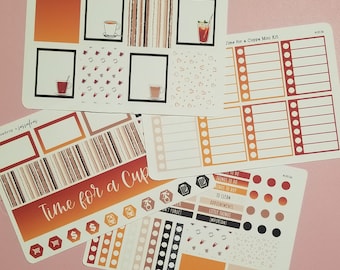 Coffee Tea Planner Stickers Mini Kit | Planning & Functional Stickers for Bullet Journal, LifePlanner