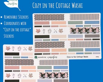 Cozy Cottagecore Washi Stickers - Removable Planner & Journal Stickers