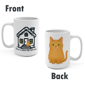 House Cat Mug, Kitten Coffee Cup, Pet Lover Gift, Kitty Gifts, 15oz Drinkware Purring Lion