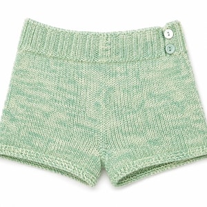 Button Split Mini Shorts Knitting Pattern | Knit PDF | Seamless Top-Down Summer Shorts