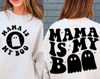 Maman c'est mon boo SVG, Svg Halloween, texte ondulé rétro Png, chemise Halloween enfant Svg, Svg Halloween, fichiers Svg pour Cricut