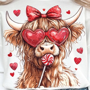 Highland Cow png, Valentine Coquette Png, Valentine's Day, Retro Valentine Png, Valentine Heart Png, Love Png, Sublimation Designs