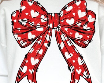 Valentine's day Heart Coquette bow Png, Retro Valentine Shirt Design, Valentine's Day Png, Valentine Love Png, valentine's day bow png